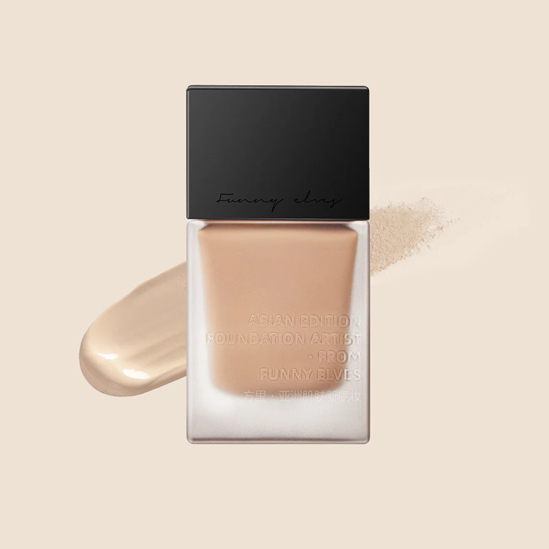 【Funny Elves 公式】方里 リキッドファンデーション 選べる2種類6色 ロングウェア 密着カバー くすみカバー うるおい 自然 メイクアップ 24時間持続力 三角スポンジ