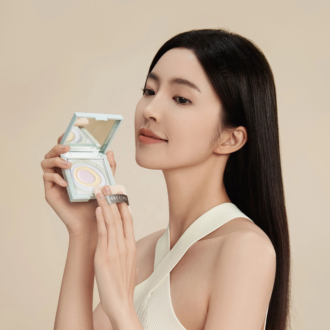 【公式】funnyelves ネビュラ プレストパウダー パウダ一 星雲 五色 マット 透明感 素肌感 血色アップ 保湿力 スキンケア サラサラ 油分コントロール プレゼント 母の日